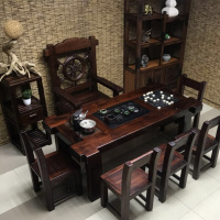 船木茶桌现代新中式实木茶桌椅组合全实木茶几功夫茶台原生态家具2米X70X80单桌整装