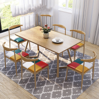 北欧实木餐桌大小户型餐桌椅组合现代橡木日式原木长方形实木饭桌