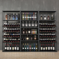 铁艺红酒展示柜红酒货架葡萄酒展柜挂酒杯红酒柜定做酒吧店架