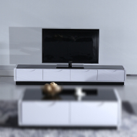简约落地视听柜自由组合小户型烤漆电视机柜子钢化玻璃茶几套装