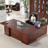 办公家具大班台老板桌椅组合实木皮总裁经理主管办公桌
