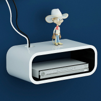 墙上机顶盒置物架搁板客厅电视背景墙柜装饰架卧室房间墙壁挂隔板