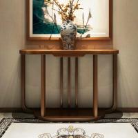 新中式半圆玄关桌玄关台现代简约玄关柜条案供桌端景台