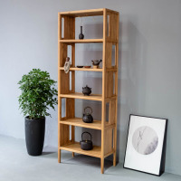 新中式榆木博古架黑胡桃茶叶展示架多宝阁书柜实木玄关隔断柜