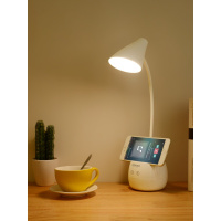 台灯护眼书桌大学生充电式LED宿舍学习小学生高中生卧室床头笔筒升级笔筒台灯[环形导光可放手机可放笔持久续航]触摸开关