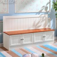 地中海实木餐厅家用卡座简约现代餐桌椅组合美式小户型休闲储物椅款式三180*45*90cm长宽高官方标配