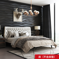 简约时尚纳维亚设计皮艺床1.5米1.8米易清洗可定制双人床床(不含床垫)