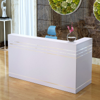 简易收银台健身房甲店木纹桌面童装教前台桌子理店新店