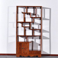 博古架实木中式多宝阁原木置物架茶叶架古董架展示陈列玄关隔断柜