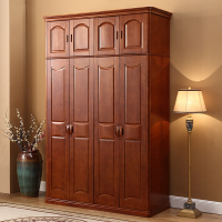 现代中式卧室家具实木衣柜五整体木质橡胶木46对平开衣橱