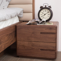 定制实木床头柜北美黑胡桃木边柜方形希尔的巴赫50*45*43cm(里面加小格子)整装