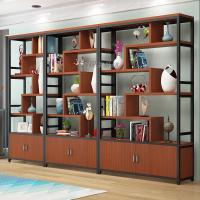 复古书架创意置物架落地经济型省空间格架博古架玄关酒柜铁艺货架