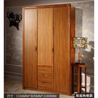 新中式实木多层板衣柜卧室家具木质3三4四5五大衣橱顶柜