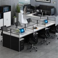 屏风办公桌4人位职员办工家具椅简约现代隔断组合单2双四电卡座