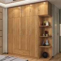 四衣柜白色简约现代经济型环保板式木质出租房家用整体衣柜三原木色单衣柜