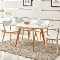 小户型北欧餐桌伸缩可折叠收缩长方形实木水曲柳多功能简约家具 餐桌