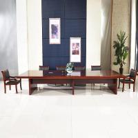 油漆会议桌贴实木皮长桌简约现代长方形员工办公培训洽谈桌椅组合