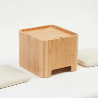 创意迷你梳妆桌多功能收纳凳化妆收纳小桌子小户型梳妆台桌 竹原色(一桌两垫) 整装