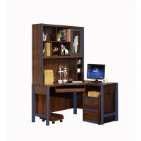 新中式实木胡桃木书桌书架转角书架现代简约书房办公桌写字台家具