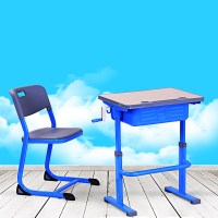 科瑞尼KHY-103BT单人可升降课桌椅学生学校培训桌厂家直销 浅蓝色
