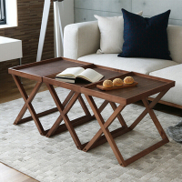 沙边桌杂志桌边几角几小茶几电话桌小方茶台茶几北欧风格家具 褐色