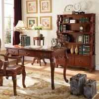 美式乡村实木书柜欧式仿古书架陈列架多层杂物架书房展示柜书架现货1-1.2米宽