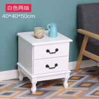 实木床头柜简约现代卧室储物柜简易欧式床边柜3抽双色40cm长整装