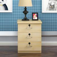 实木床头柜简约整装收纳柜储物柜多功能卧室简易床边小柜子带锁白色整装