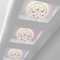 过道水晶灯客厅走廊进灯天花顶造型装饰射灯欧式创意明装筒灯