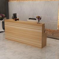 欧式简约复古木纹弧形容院烤漆前台收银转角吧台服装店柜台桌子