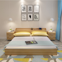 现代简约板式床1.5米榻榻米床1.2米1.8米双人床高箱储物床收纳床