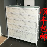 简易阳台鞋柜室外防水防晒铝合金钢化玻璃简约现代多层鞋架白色六层长85宽35高130组装