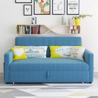 多功能沙床1.8实木可折叠客厅小户型双人三人两用1.5米简约现代外径195CM(海绵版)升级三防免洗1.8米-2米