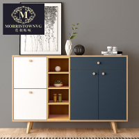 北欧现代简约翻斗柜简易鞋柜经济型组装厅柜多功能储物柜玄关BO北欧1.2米鞋柜组装