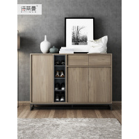 北欧现代简约实木鞋柜厅柜多功能大容量储物收纳柜对开玄关柜1.4米鞋柜组装