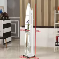 烤漆穿衣镜全身镜落地储物旋转试衣镜现代简约特价镜子移动款