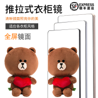 衣柜五金伸缩推拉镜子柜内全身镜无边框隐藏衣帽间折叠旋转穿衣镜