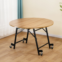 家用简约折叠大圆桌宿舍6 8 10人吃饭桌子简易餐厅酒店转盘圆桌