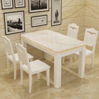 大理石餐桌长方形实木烤漆6人户型整套装家用饭桌椅组合简约现代