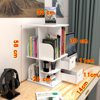 创意旋转桌上书架置物架学生电脑桌面书柜简易办公桌上收纳小书架