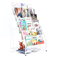 儿童书架铁艺书柜杂志架资料架六层落地书报架宝宝收纳绘本架