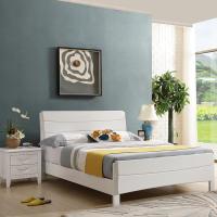 实木床1.2 1.35米白色儿童床1米小户型单人储物床简约1.5m橡木床