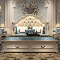 美式床双人床1.5米1.8欧式实木床软包韩式公主床主卧现代简约家具