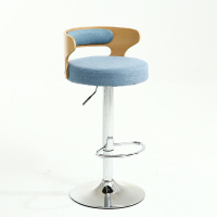 2019北欧酒吧椅家用升降椅子创意实木高脚凳前台收银椅吧凳旋转吧台椅