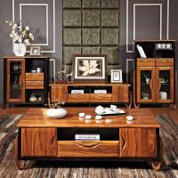 2019新款家具瑞银中式乌金木实木茶几客厅大小户型茶桌现代简约长方形茶几组合 1.4米乌金木实木茶几 组装