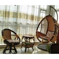 2019吊篮藤椅三件套阳台桌椅秋千吊椅室内吊床摇篮椅摇椅植物真藤