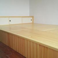 2019榻榻米全屋定制日式实木地台和室整体储物箱体床卧室衣柜书柜定做 樟子松辐射松 组装