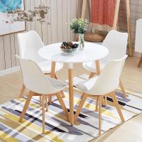 2019小圆桌子组合简约北欧实木圆餐桌椅休闲接待洽谈咖啡奶茶店