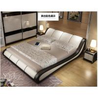 2019皮床 真皮床现代简约1.8米小户型双人床储物皮艺床榻榻米主卧软床