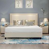 2019时尚简约布艺床1.2米软包柳钉床宾馆皮床小户型布艺床板房软包床